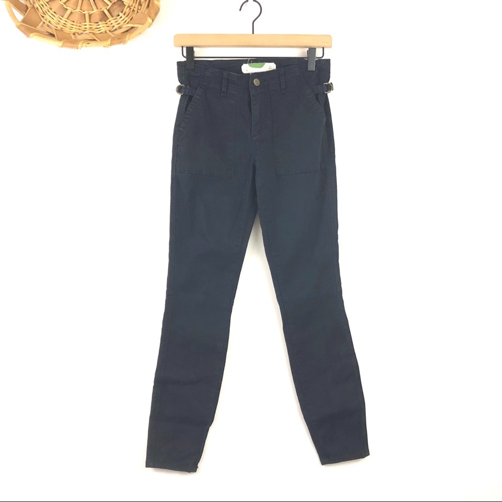 Anthropologie Slim Cargo Pants in Navy Blue Size 26